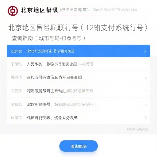 北京银行联行号查询指南与获取方法
